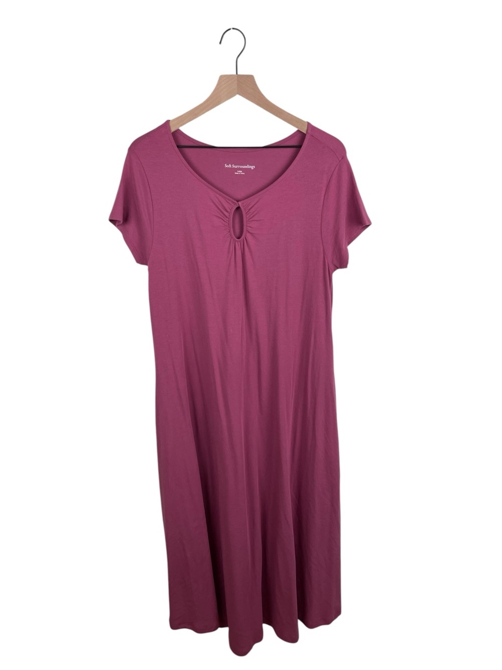 NEW Soft Surroundings Sisley Maxi Dress Size Large Violet Quartz Keyhole Neck